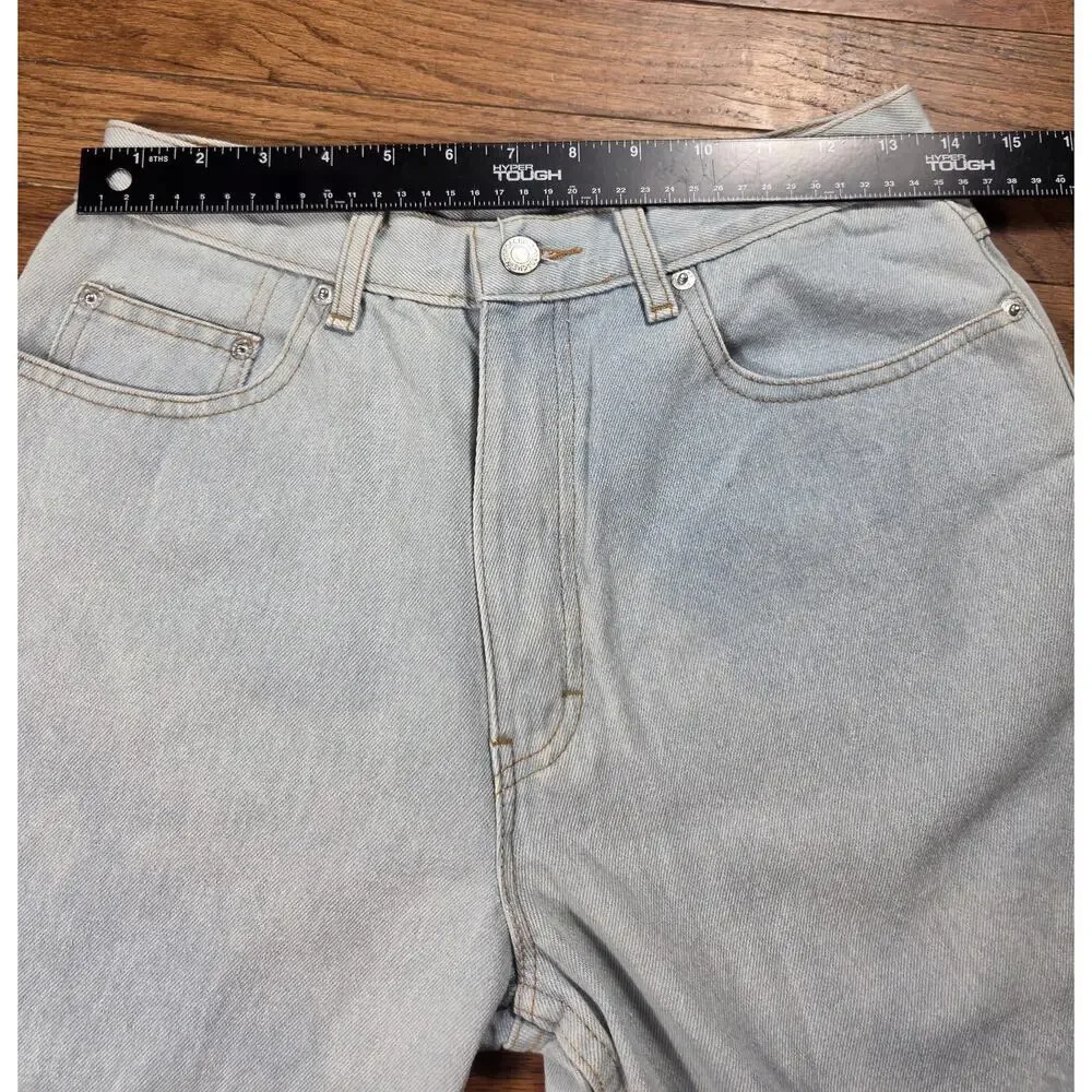 Jordache Basics Denim Shorts Womens 30 Light Wash Bermuda Jorts 100% Cotton